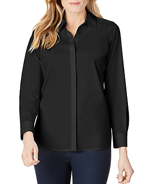 Foxcroft Kylie Cotton Stretch Non-Iron Shirt - Black - 187961