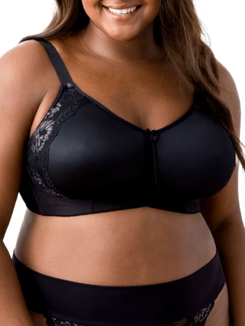 ELILA Lace Molded Softcup Wireless Bra - 38J - Black - 1903