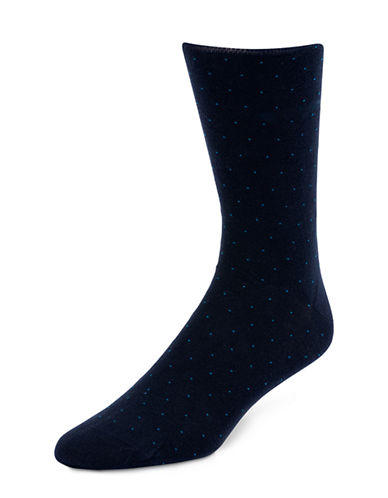 Calvin Klein Men's Navy Polka Dot Crew Socks, Size 7-12 - Navy - CKM201DR45C004