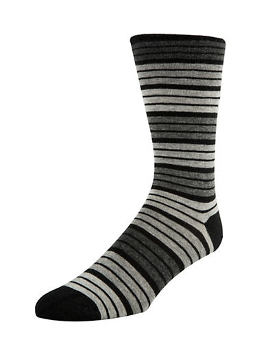 McGregor "Feel Good" Men's Striped Crew Socks - Black - MGM201CR38001