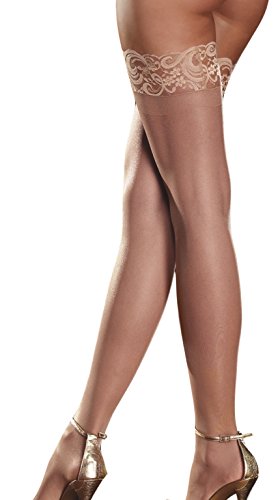 Dreamgirl Sheer lace thigh highs - Nude - 0005, 0005X