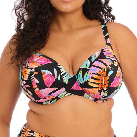 Elomi Tropical Falls Plunge Bikini Top Black - 36H -ES801502