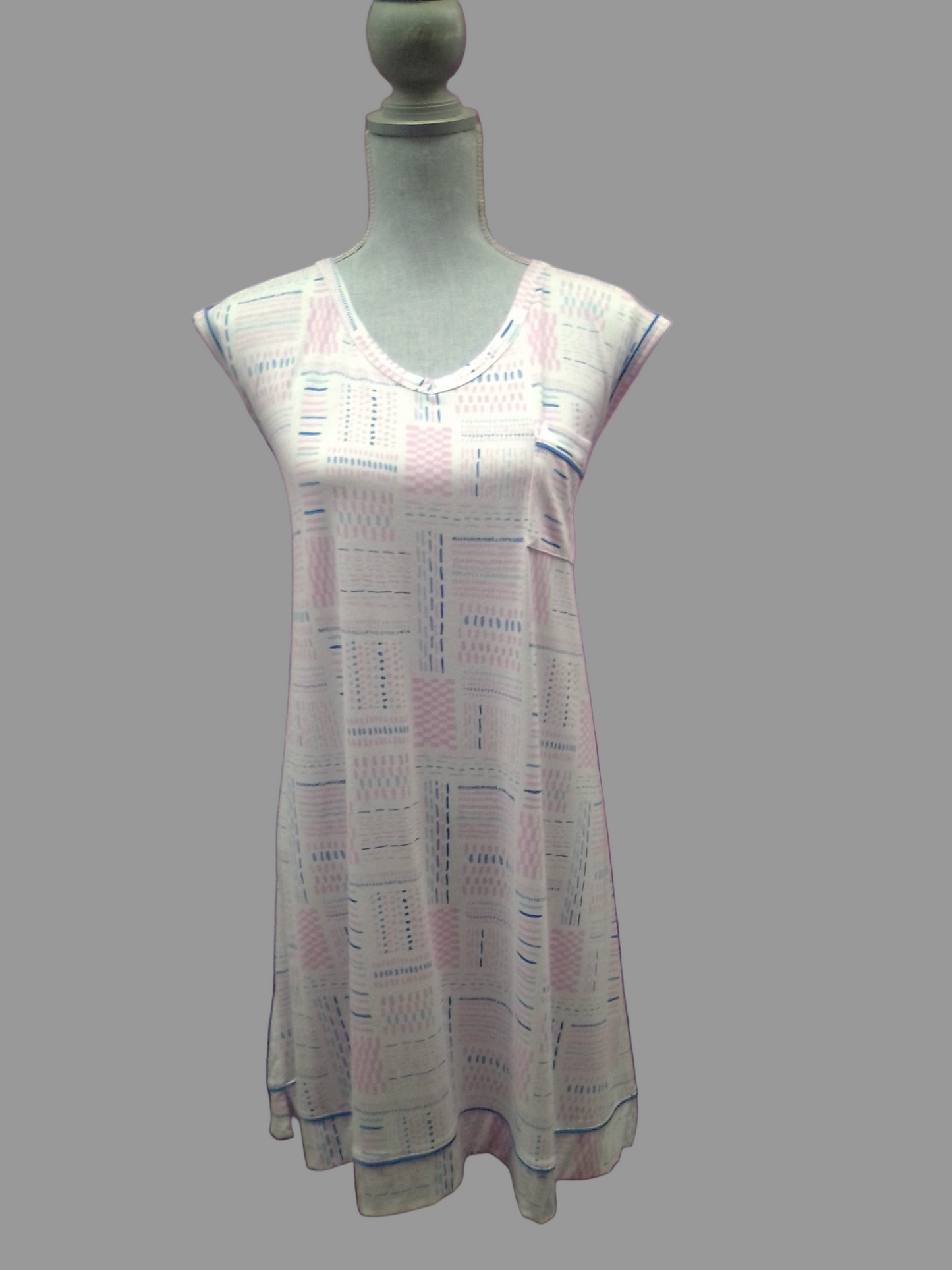 Cool Girl Tank Sleepshirt - Geo Lines -2X