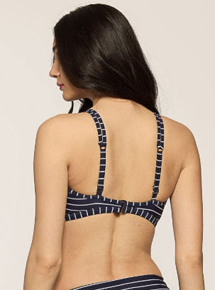 Black Sand Striped Bikini Top - Navy - 42SP25-H4