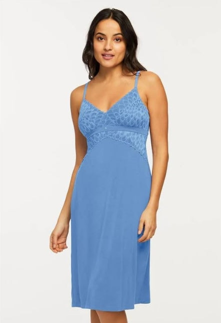 Montelle Modal Bust Support Chemise- Medium - Velvet Blue - 9397