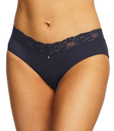 Montelle Intimates Microfiber and Lace Low Cut brief -Small - Shadow -9004