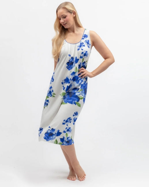 Cyberjammies Midnight Berry Floral Printed Jersey Long Nightdress - Blue Mix - 5678