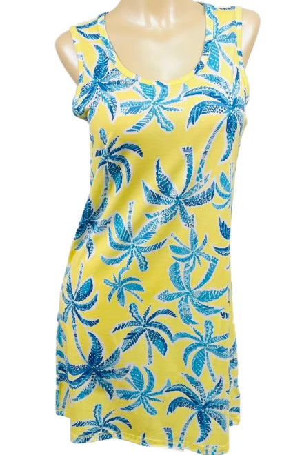 Cool Girl Tank Sleepshirt - Yellow Palm Tree - C325207