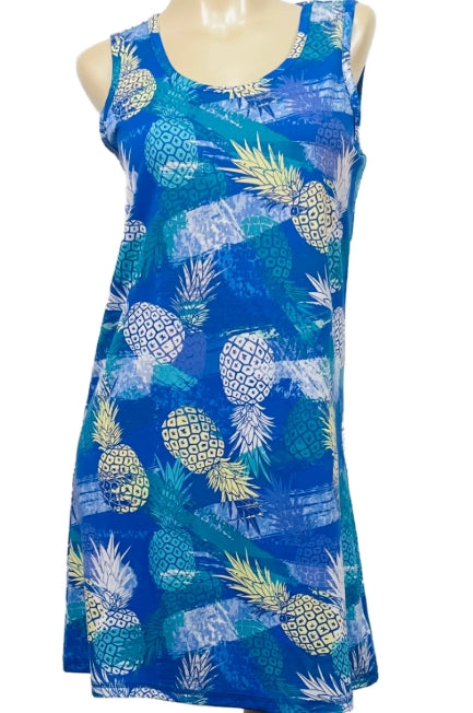 Cool Girl Tank Sleepshirt - Blue Pineapple - C325207