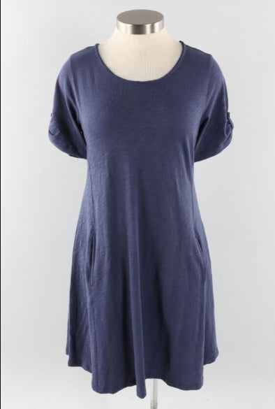 Escape Button Tab T-Shirt Dress - 80010