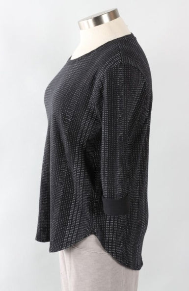 Escape Hi-Lo Long Sleeve Tee - Small - Black Stripe - 12704