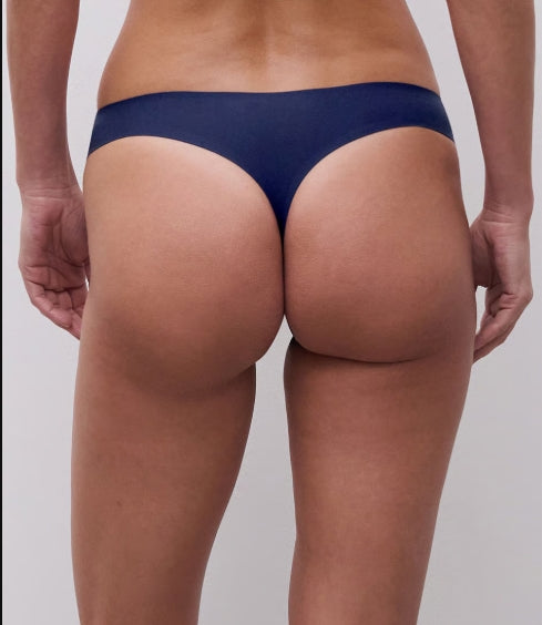 Chantelle Black Seamless Thong - One-Size - Marine Blue - C26490