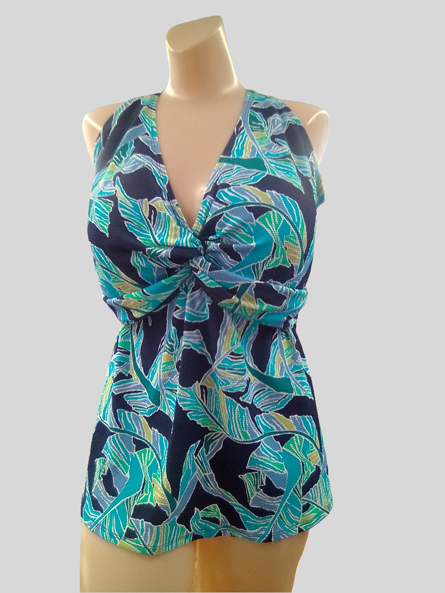 Beach House Front Twist Willow Tankini - 22W - Admiral - HW2D371