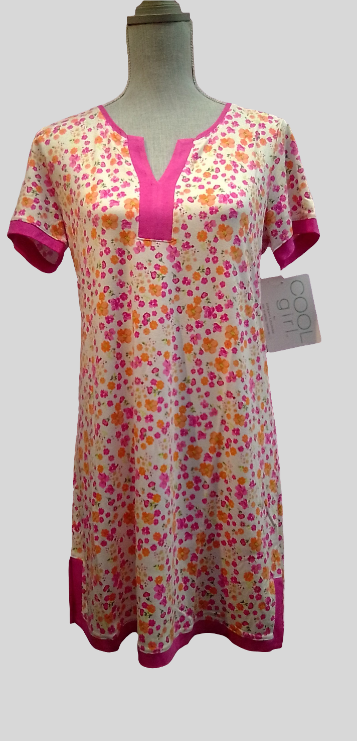 Cool Girl Short Sleeve Sleep Shirt - Floral rose - C325209