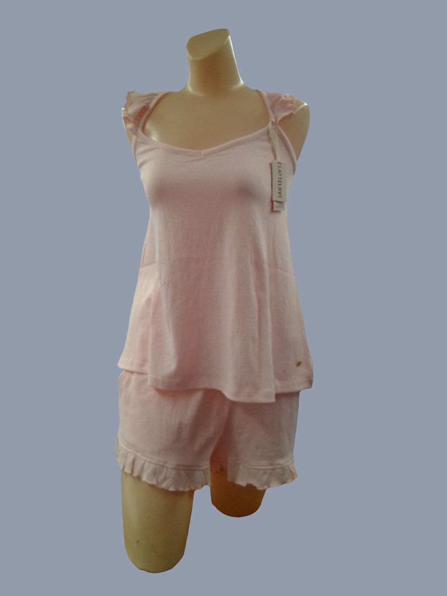 Lattelove Crinkled Ruffled Cami & Short Set