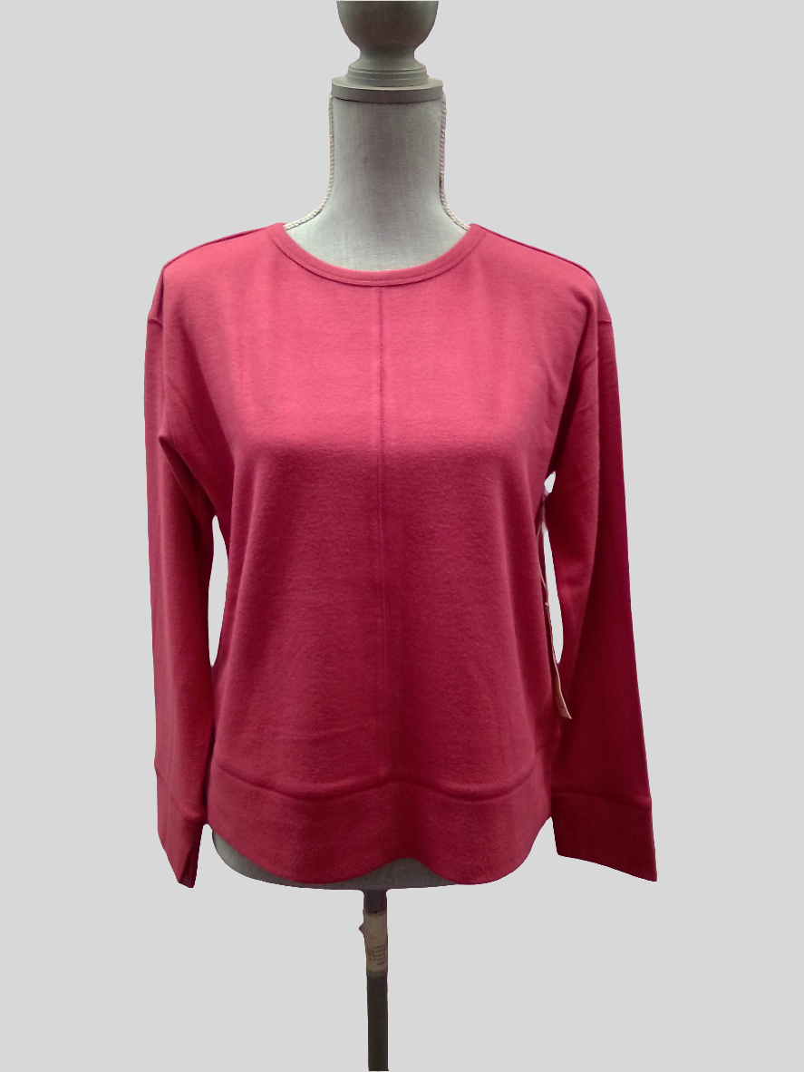 Escape Stay Centered Long-Sleeve Cotton Tee - Garnet - 10030