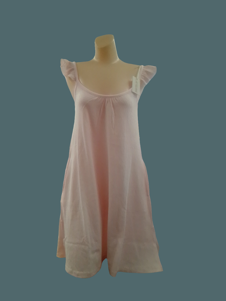 Lattelove Crinkled Ruffled Sleeved Gathered Dress