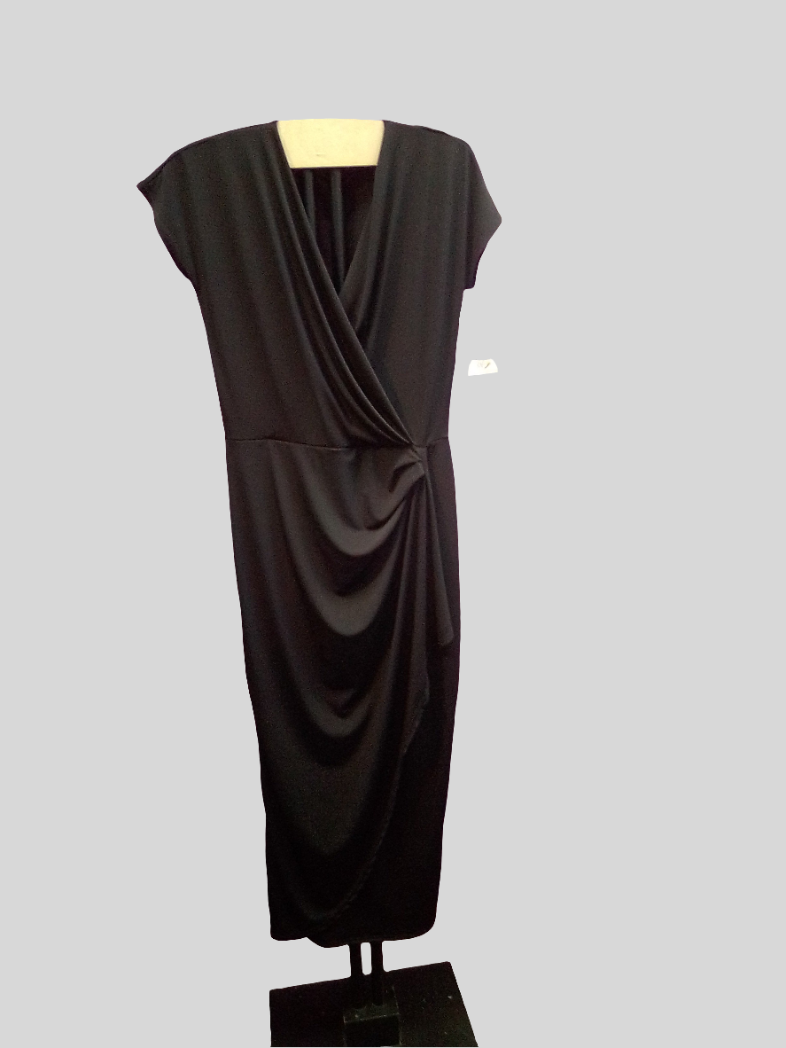 Rapz Black V-Neck Wrap Dress