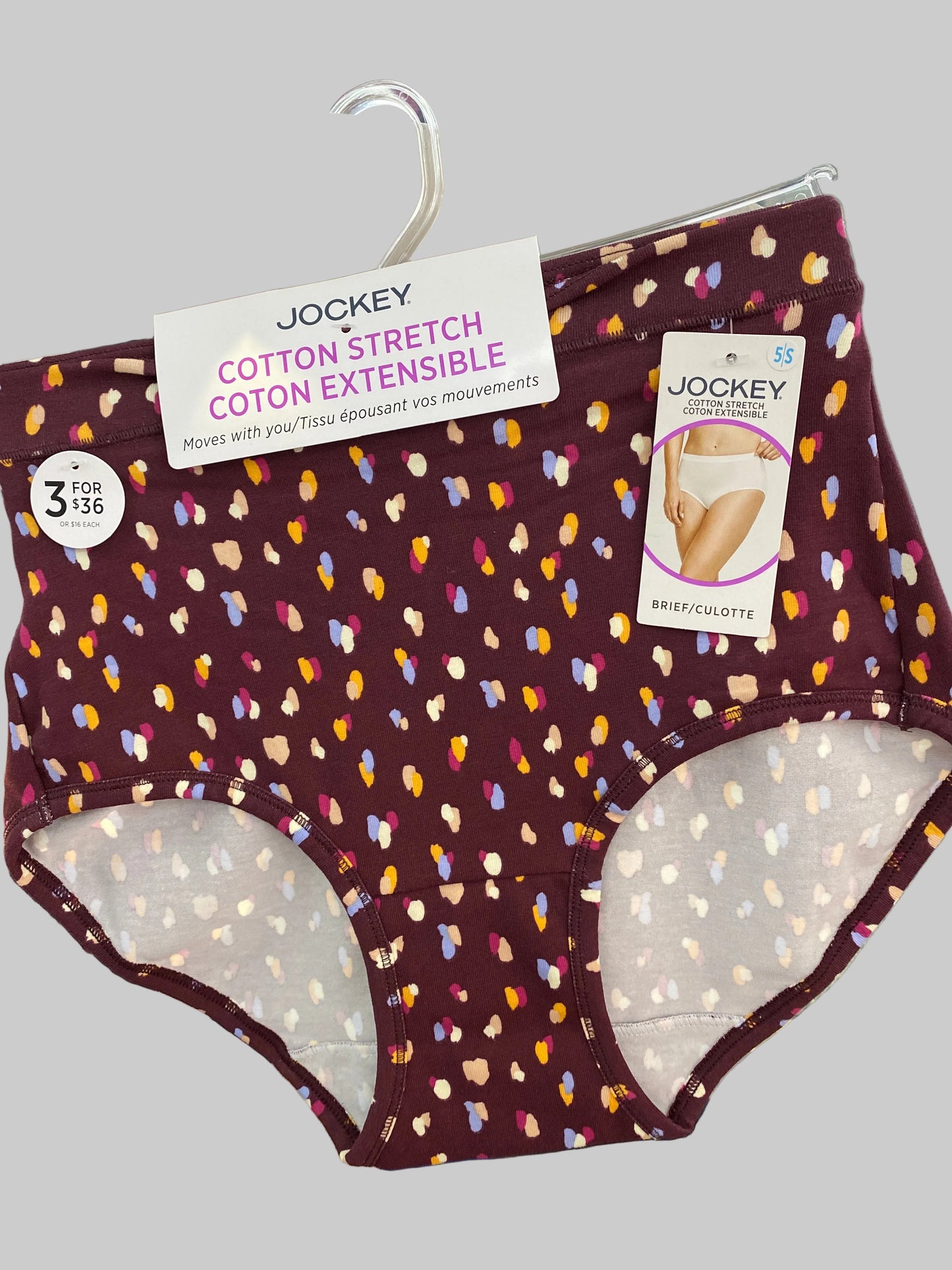 Jockey Cotton Stretch Briefs - maroon - 3431