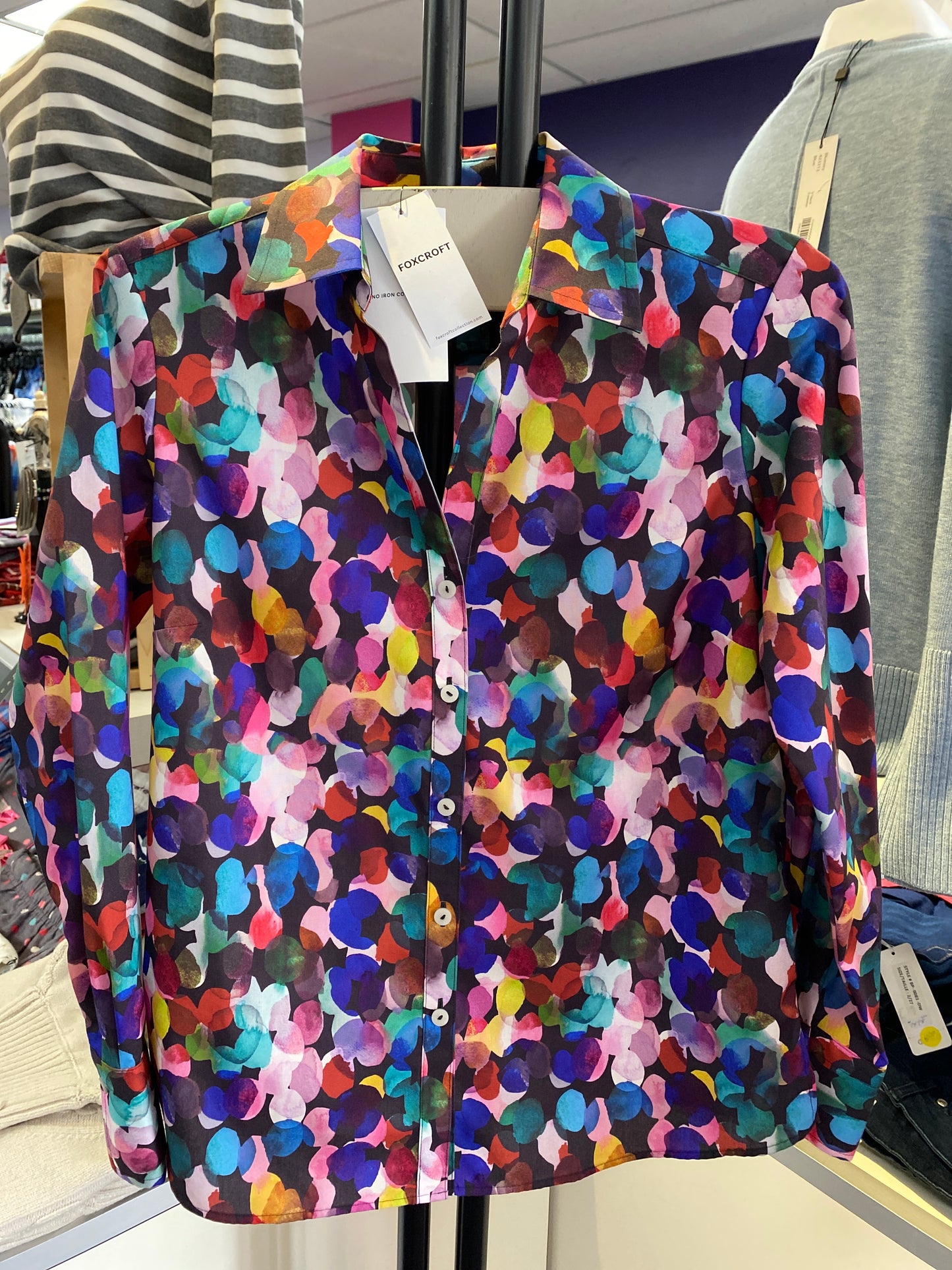 Foxcroft Colorful Abstract Blouse