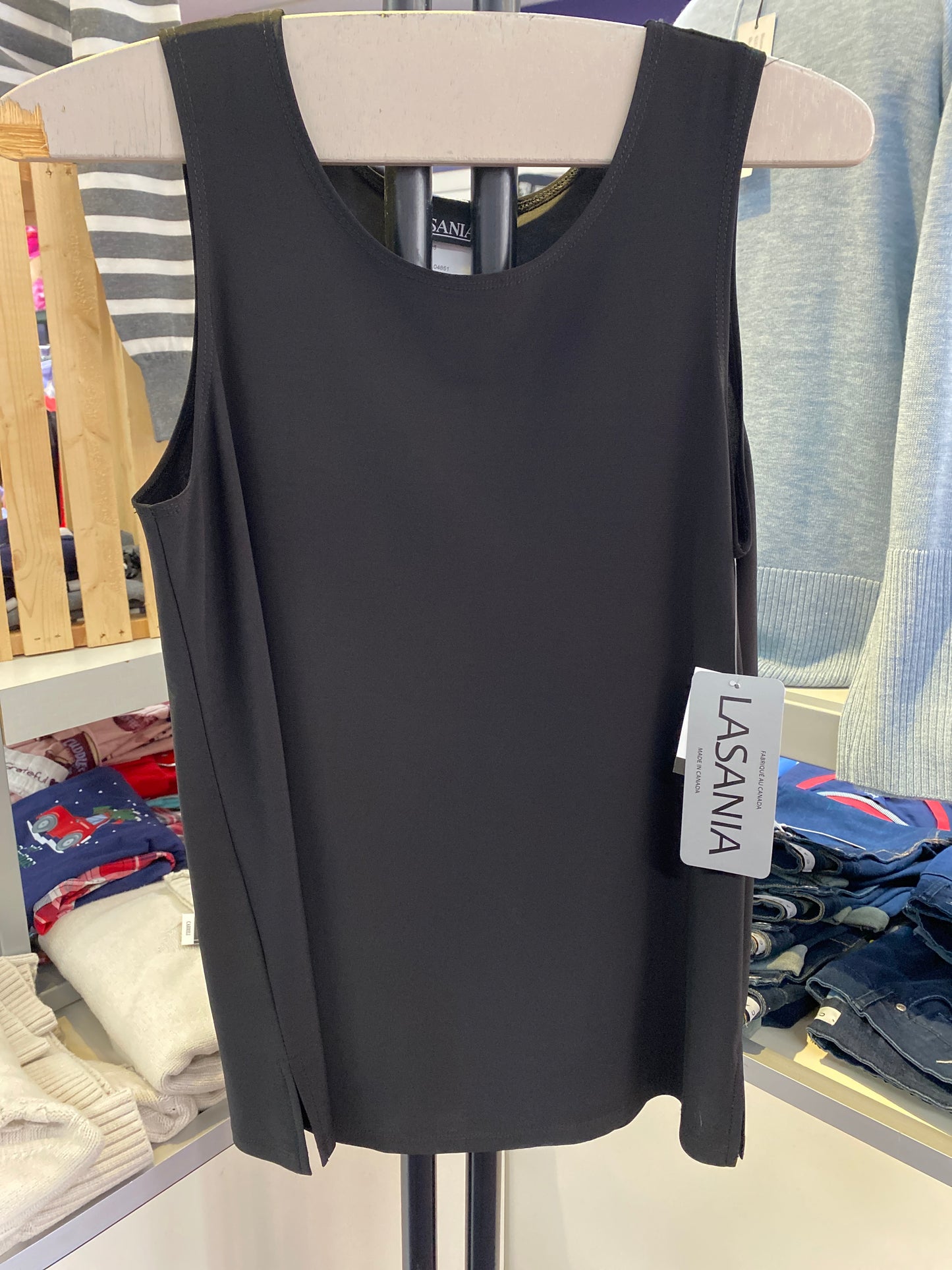 Lasania Black Sleeveless Top