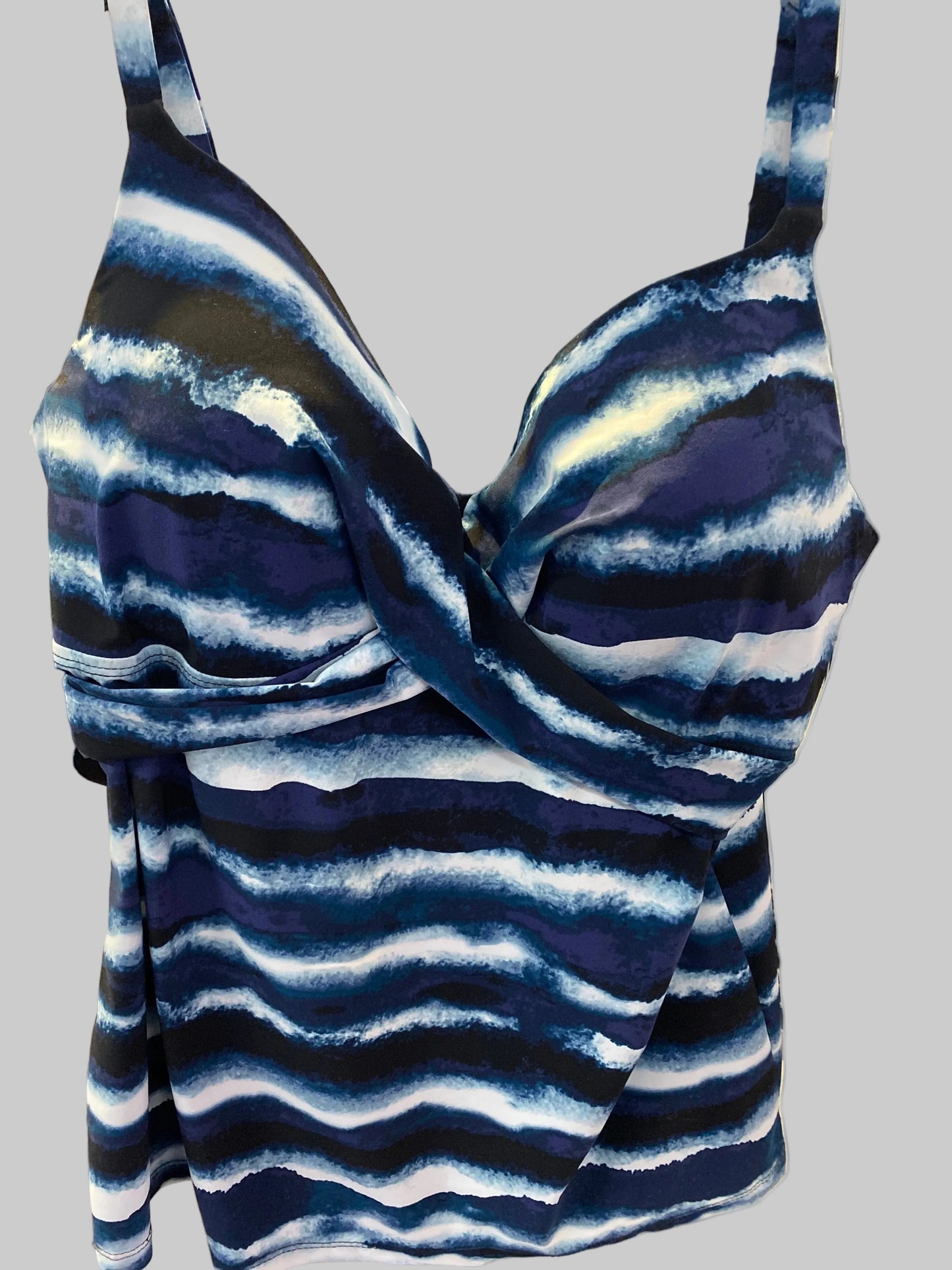 Christina Blue Wave Tankini Top - size 8 - 30NK3083