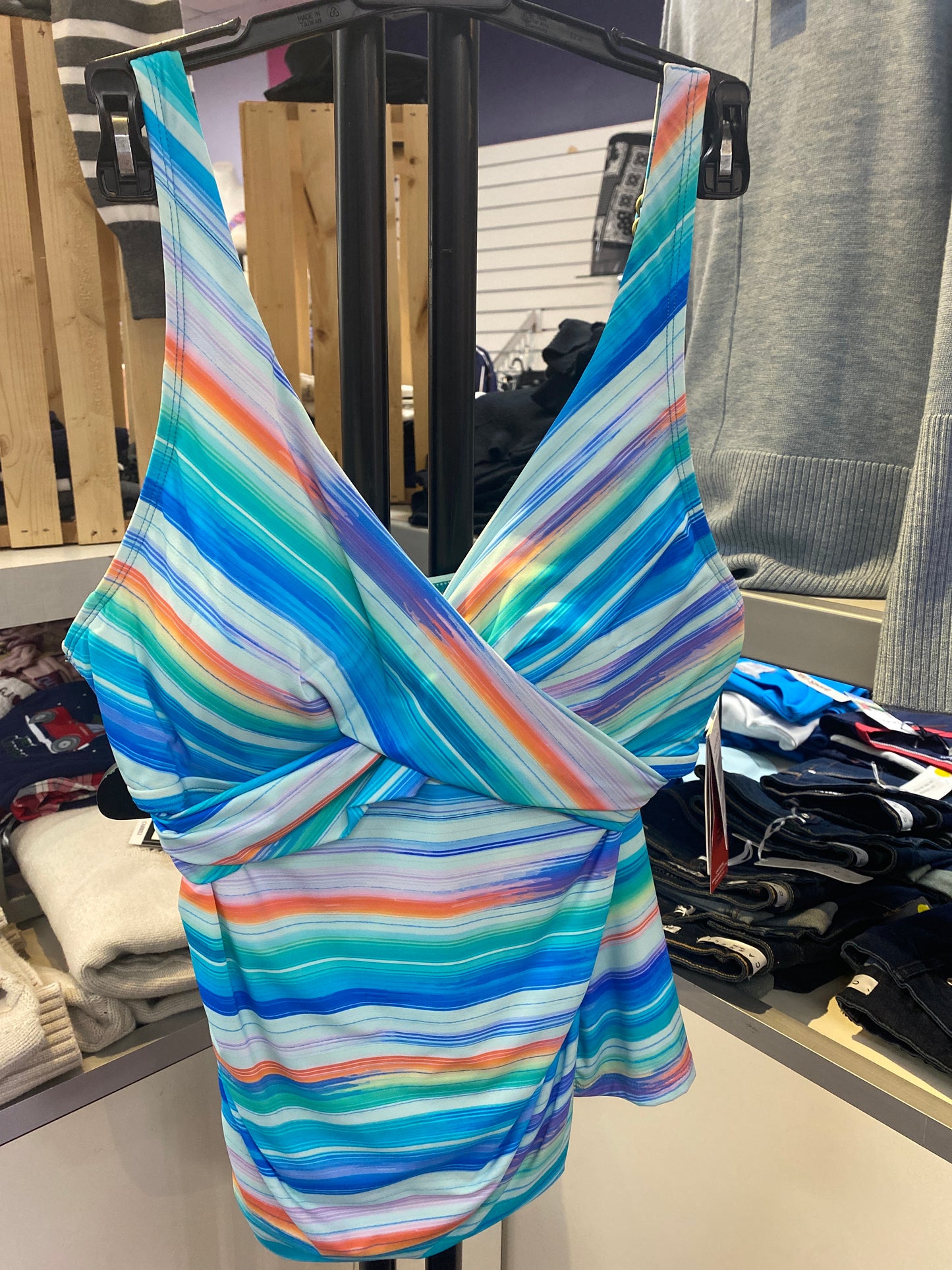 Rainbow Stripe Tankini Top