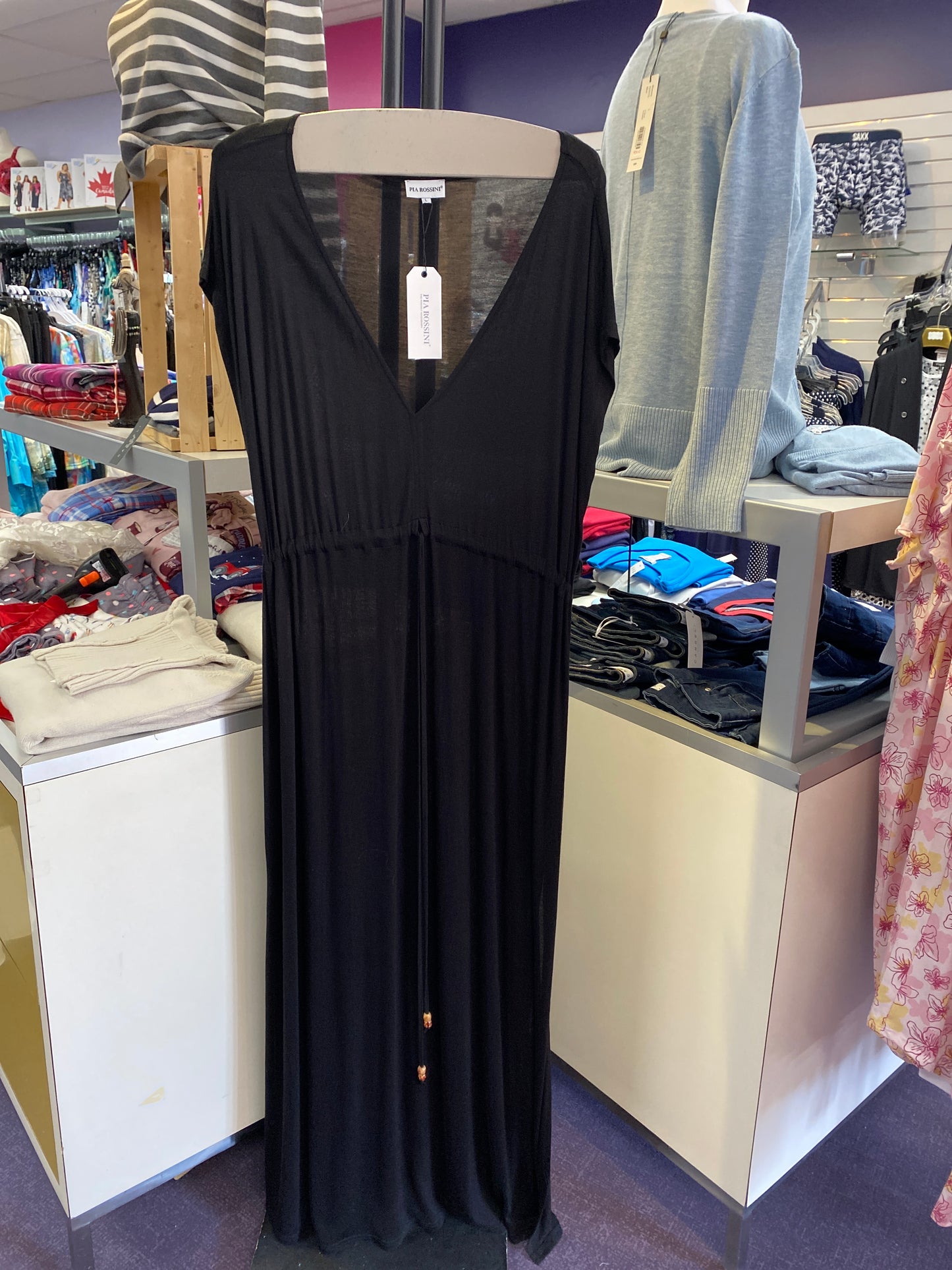 Black V-Neck Maxi Dress