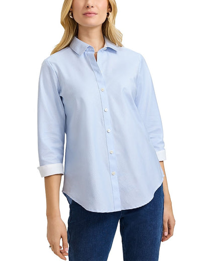 Foxcroft Margie Dobby Cotton Shirt - Soft Blue - 203597