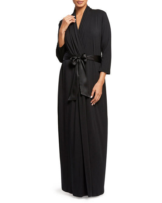 Fleur't Women's Iconic Long Robe - Size Medium/Large - Black -621