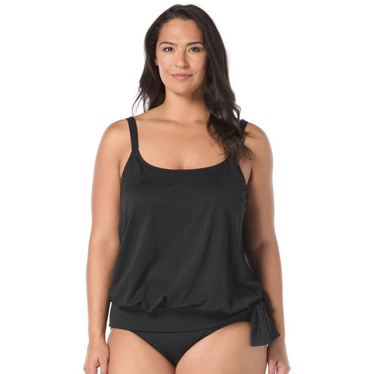 Beach House Women's Solid Tankini Swim Top - Black - HW51372 001
