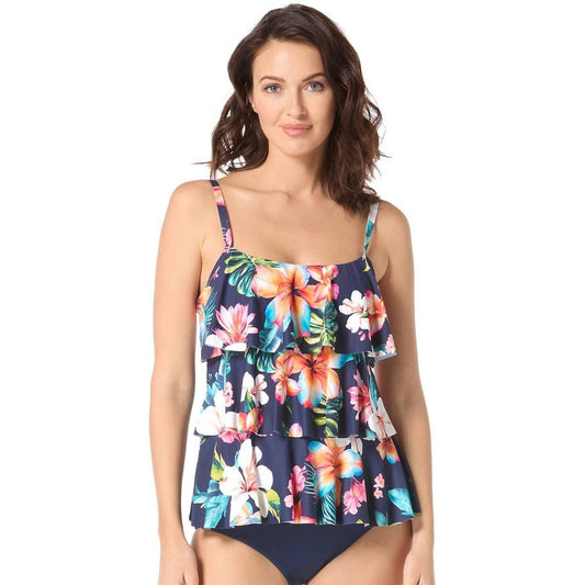 Beach House Vibrant Vacay Jane Ruffle Tankini -Admiral - H5K025 511