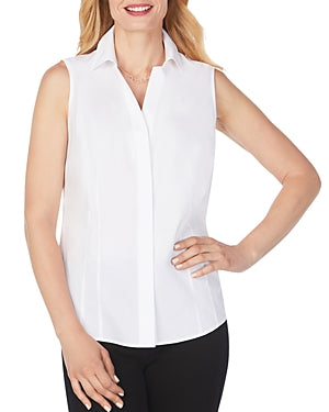 Foxcroft Taylor Sleeveless Non-Iron Shirt - White - 184886
