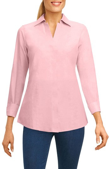 Foxcroft Taylor Essential Shirt Non-Iron - Size 8 - Chambray Pink -  102278
