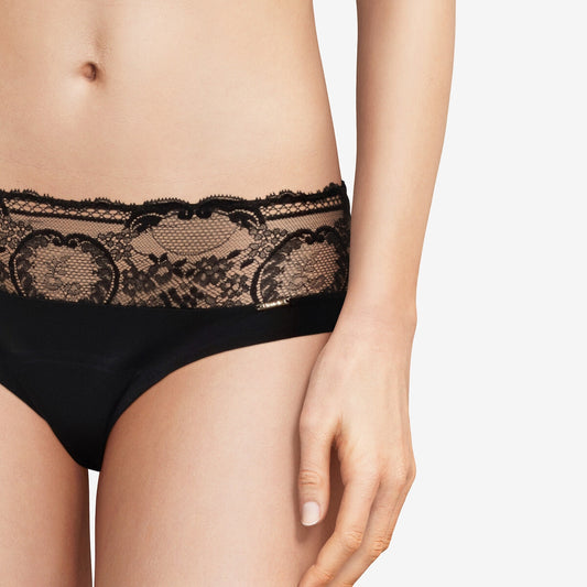 Chantelle Lace Hipster Heavy Flow Period Pants - Black - C15L40