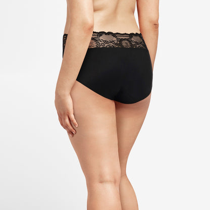 Chantelle High Waist Lace Heavy Flow Period Panty Briefs - Black - C15l70