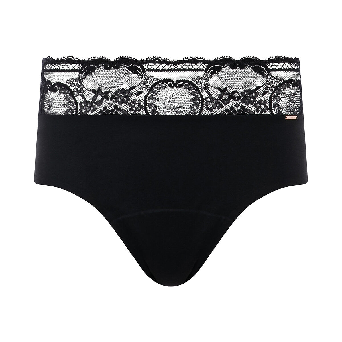 Chantelle High Waist Lace Heavy Flow Period Panty Briefs - Black - C15l70