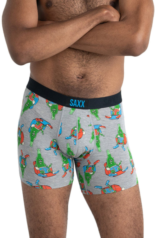 SAXX UNDERWEAR Vibe Boxer Brief - Drunk/Grey Heather - S -  SXBM35 PDH