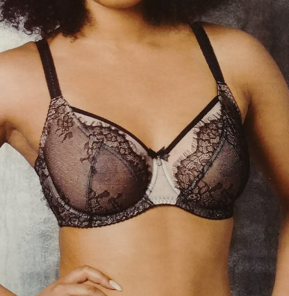 Fit Fully Yours Ava Lace Underwire Bra - 40F - Black - B2382