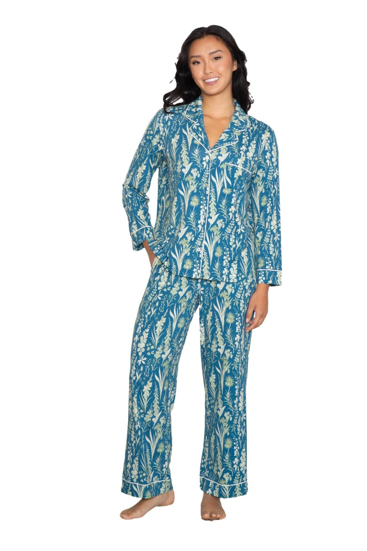 Lattelove Long Sleeve Notch Collar Pant Set - LW09KS052
