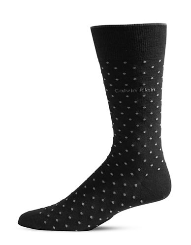 Calvin Klein Men's Grey Dot Crew Socks size 7-12 - Black - CKM201DR45C002