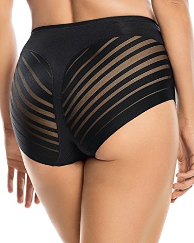 Leonisa Classic Lace Stripe High-Compression Shaper Brief and Panty — Sculpting Support