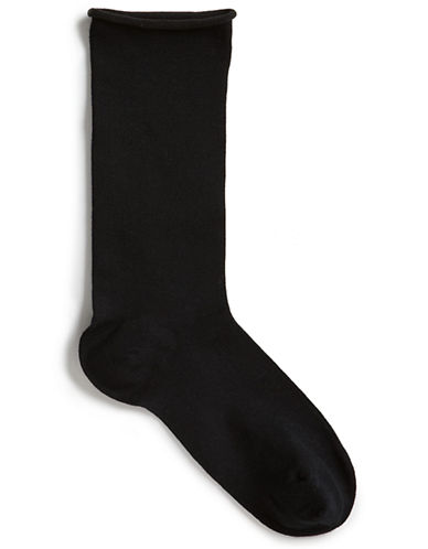 McGregor Black Bamboo Rayon Flat Knit Socks