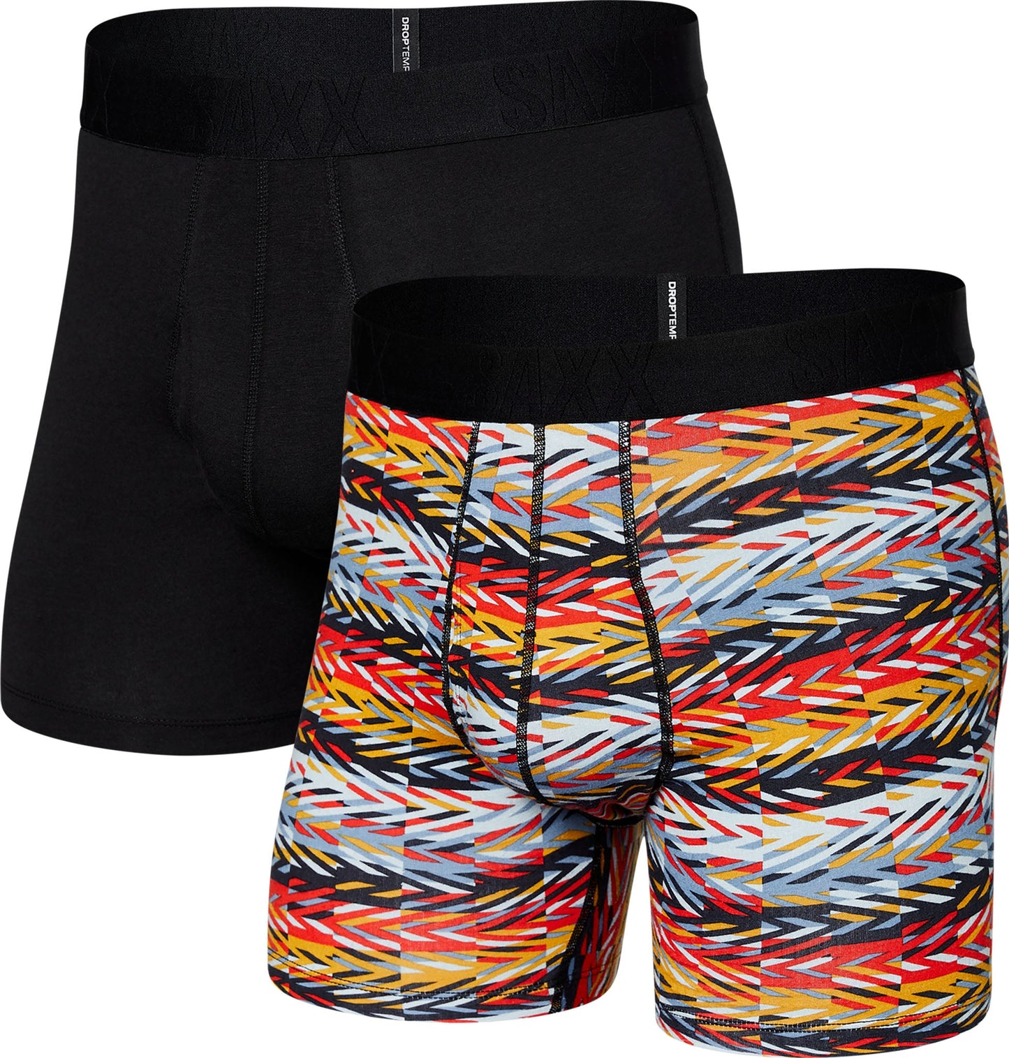 Saxx DropTemp Cooling Cotton Boxer Briefs - Pack of 2 - XL - SXPP2W BFB