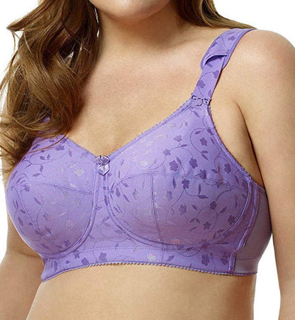 Elila Jacquard Wireless Bra -36 I - Lilac - 1305