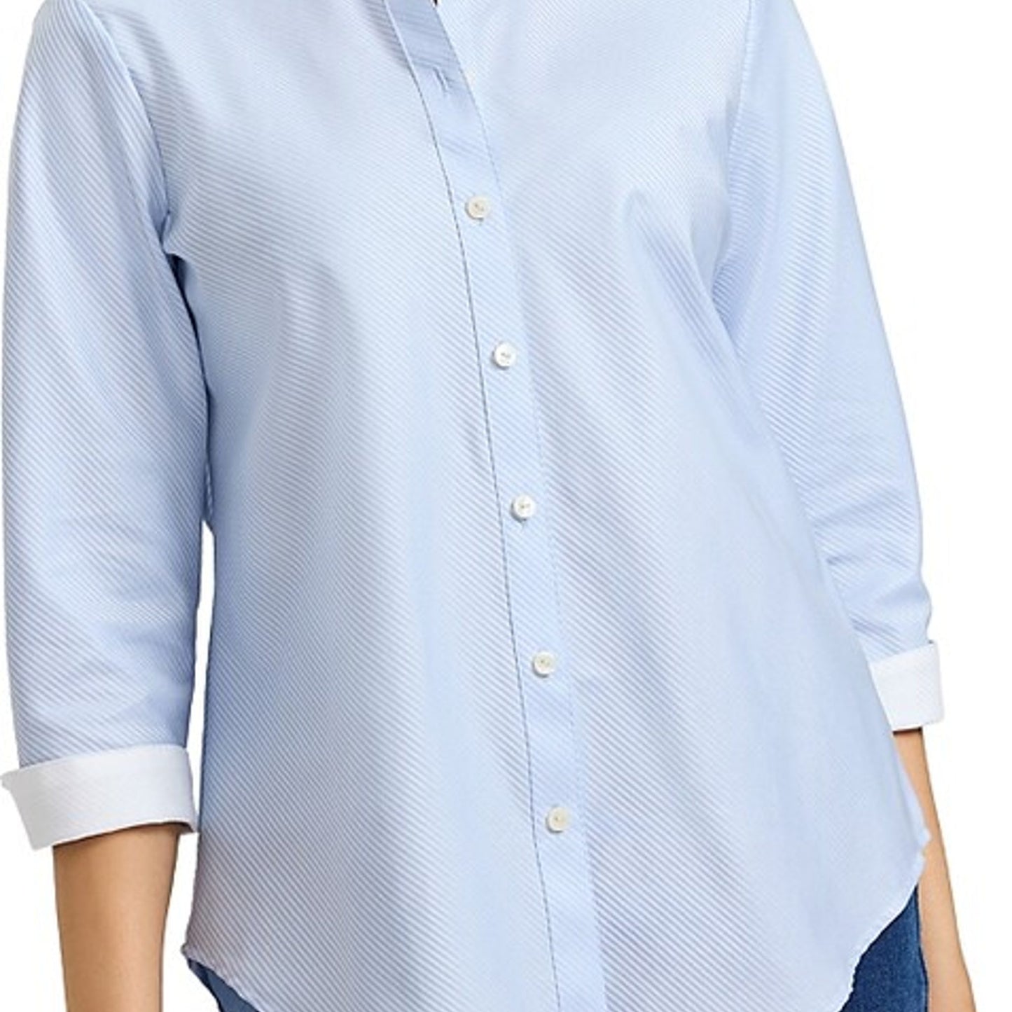 Foxcroft Margie Dobby Cotton Shirt - Soft Blue - 203597