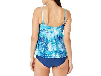 BEACH HOUSE Shadow Fern Tankini - Size 6 - Blue Bliss - H49535