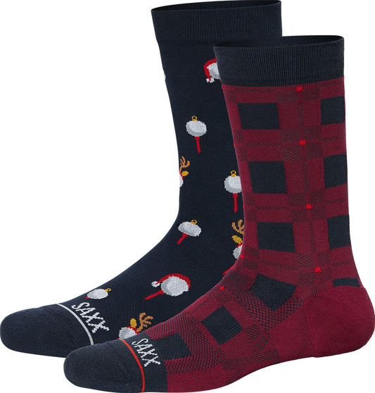 SAXX Crew Socks 2-Pack, LG Men's Shoe Size 9-13. SXCR202