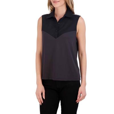 Foxcroft Ricki Mixed Media Top - Black - 199535