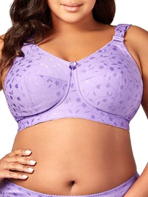 Elila Jacquard Wireless Bra -36 I - Lilac - 1305